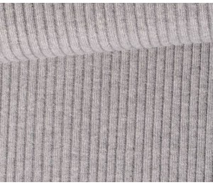 Bündchen Uni - Heavy Rib Rippe hellgrau